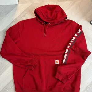 Carhartt Men's Crimson Logo-Detail Hooded Sweatshirt